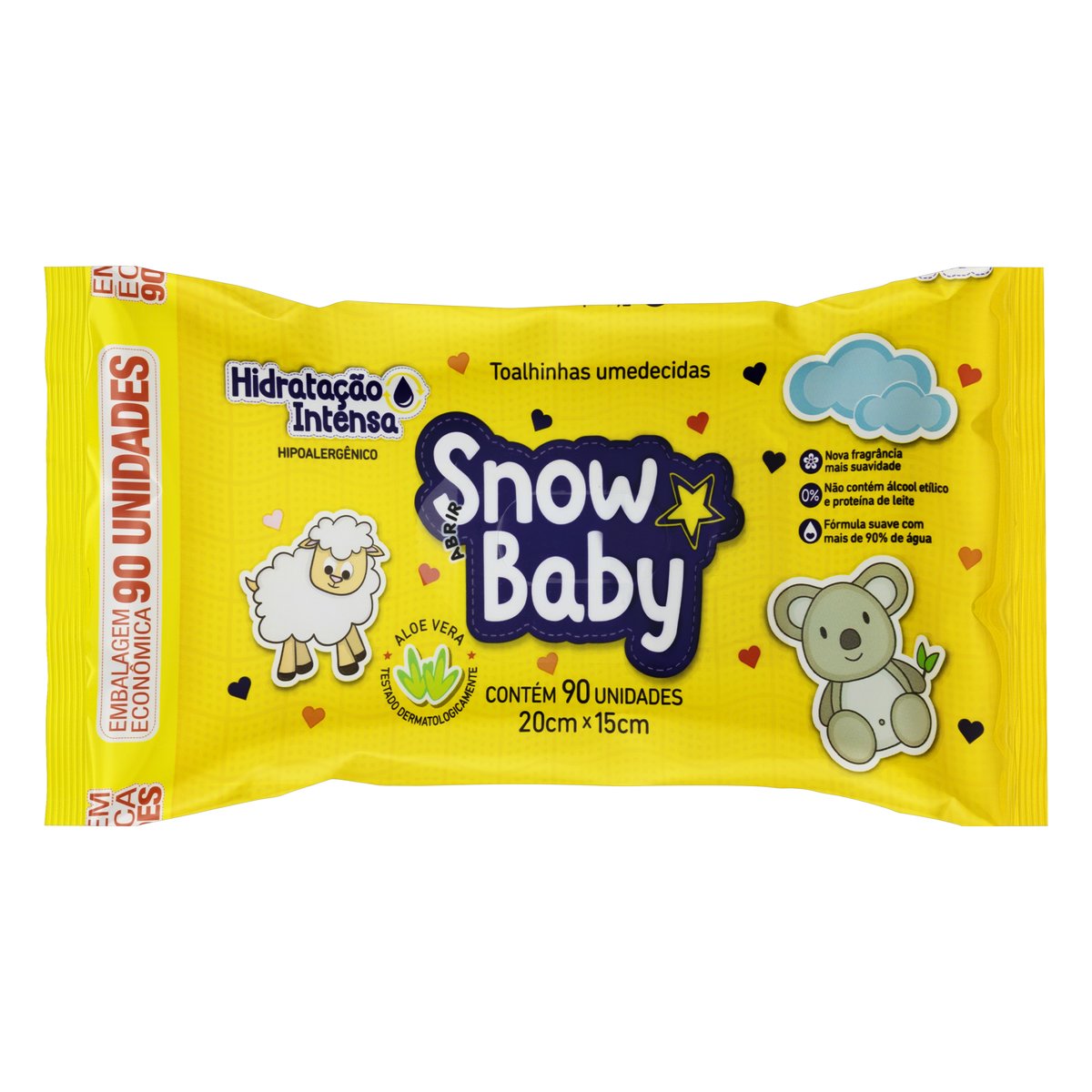 Toalhas Umedecidas Snow Baby Hidratacao Intensa Com 90 Unidades