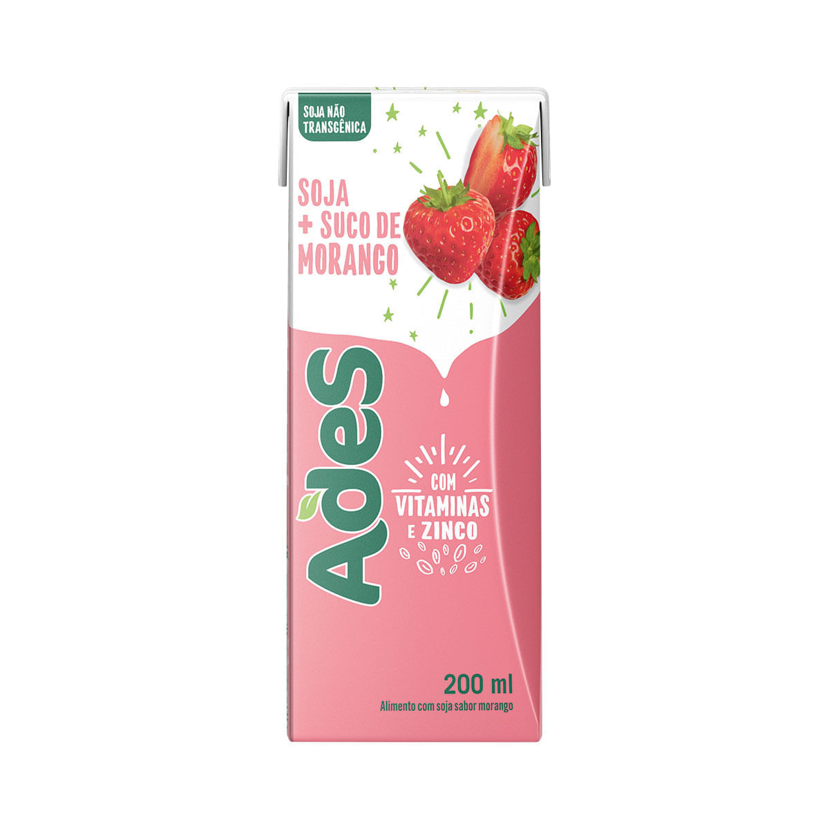 Bebida de Soja Sabor Morango Ades 200ml