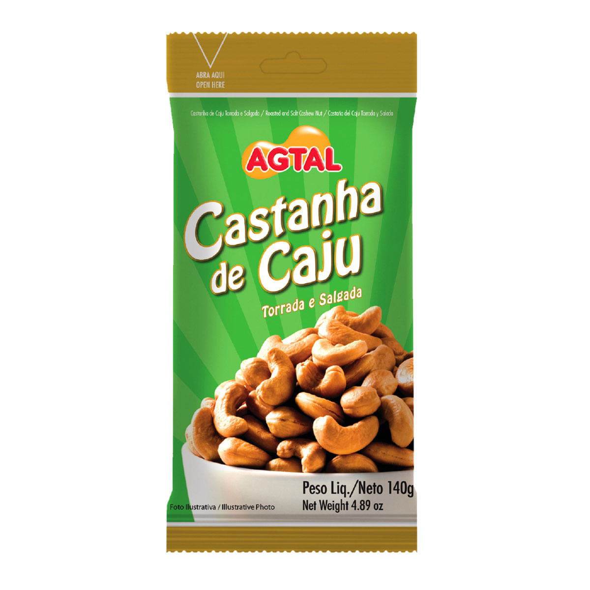 Castanha de Caju com Sal Torrada Agtal 140g