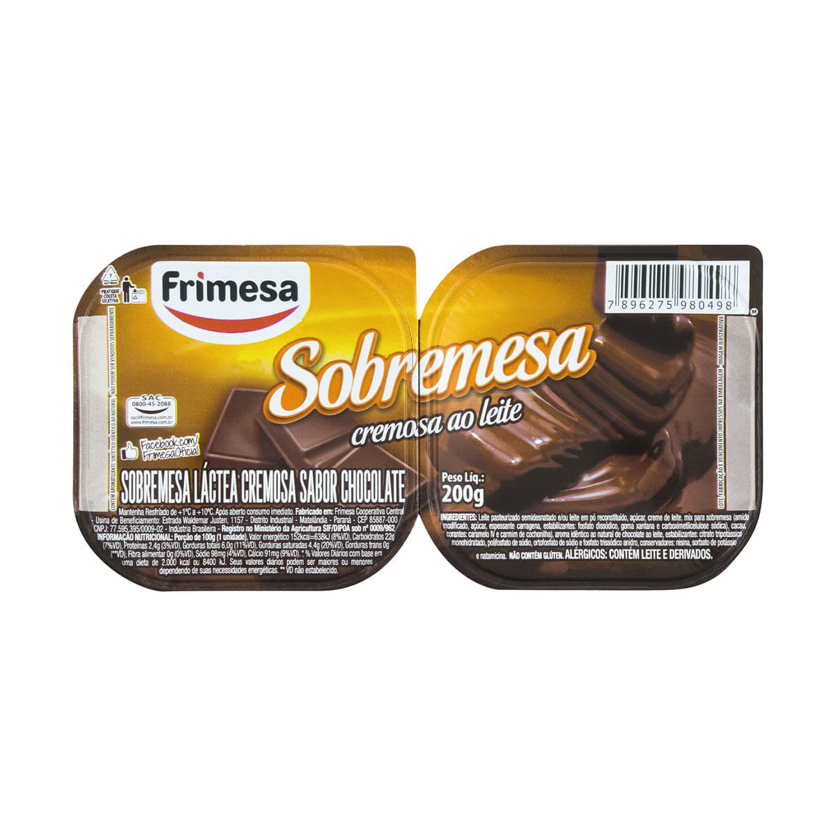 Sobremesa Láctea Frimesa Chocolate 200g