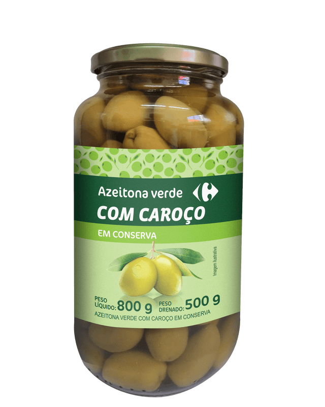 Azeitona Verde com Caroço Carrefour 500g